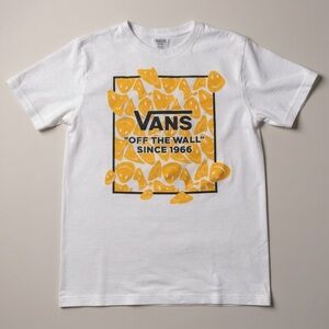 Vans White Tee with Vibrant Yellow Design